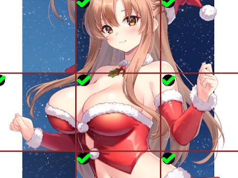 Jeu Filles animées dans un puzzle de carreaux de robe rouge en ligne