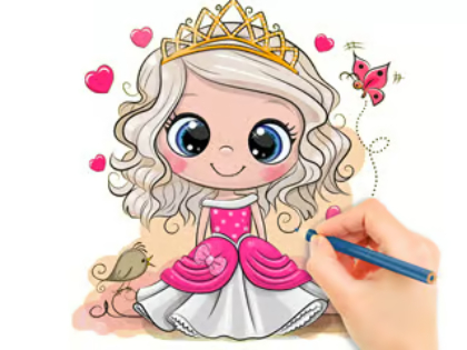 Jeu Livre de coloriage : Princesse poupée Chibi  en ligne