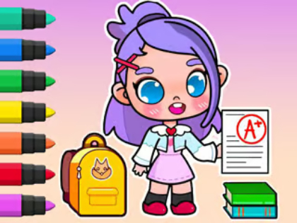Jeu Livre de coloriage : Journée d'école Avatar  en ligne