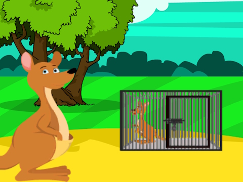 Jeu Sauvetage d'un bébé kangourou rouge depuis une cage  en ligne