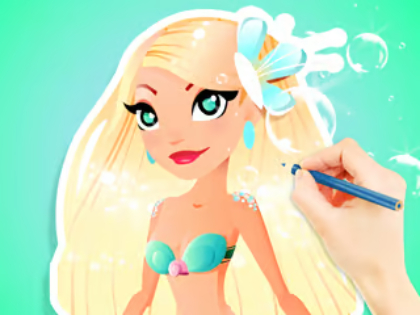 Jeu Livre de coloriage : Aqua Sirène  en ligne