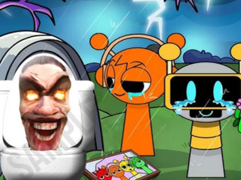 Jeu Toilettes Panic Skibidi du château de Sprunki  en ligne