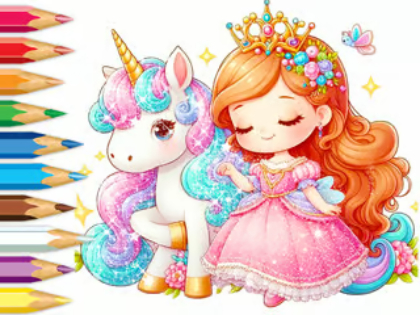 Jeu Livre de coloriage : Murmure secret de la Licorne  en ligne