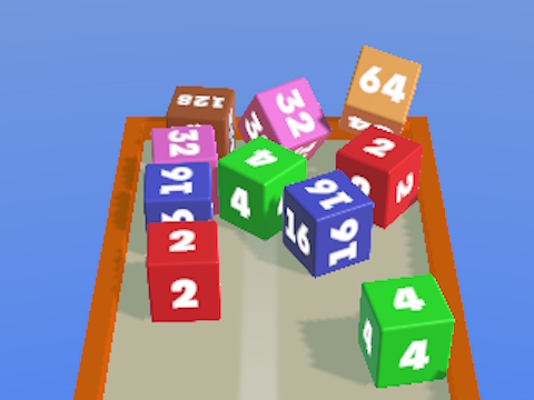 Jeu Fusionner les cubes 2048 modèle 3D  en ligne