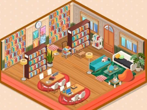 Jeu Décor: ma bibliothèque  en ligne
