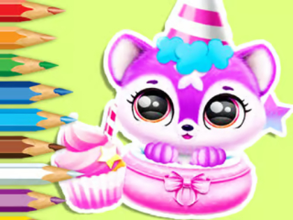 Jeu Livre de coloriage: l'anniversaire de Baby Fluff  en ligne