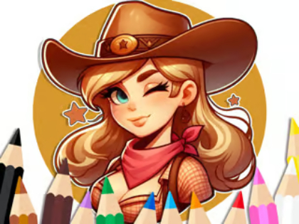 Jeu Livre de coloriage: Cowgirl  en ligne