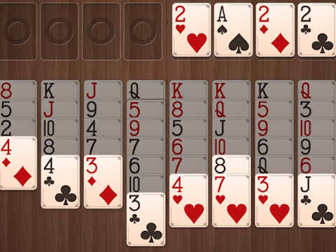Jeu Freecell en bois  en ligne