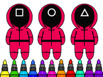 Jeu Livre de coloriage: Squid Game Mask  en ligne