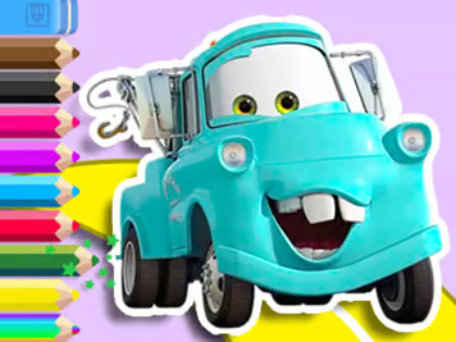 Jeu Livre de coloriage: les voitures de mater  en ligne
