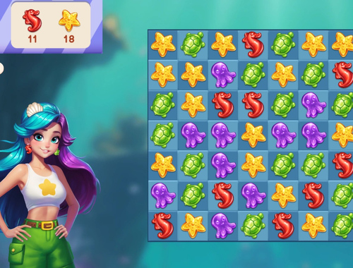 Jeu Aventures sous-marines: match 3  en ligne