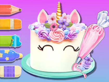 Jeu Livre de coloriage: gâteau à la licorne  en ligne