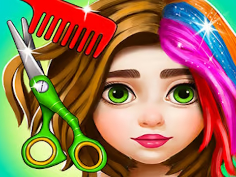 Jeu Salon de coiffure et fille habillée  en ligne