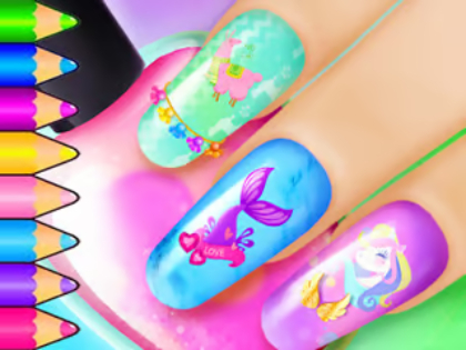 Jeu Livre de coloriage: Nail Art Salon  en ligne