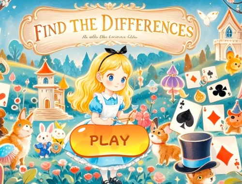 Jeu Trouvez les différences: Alice au pays des merveilles  en ligne
