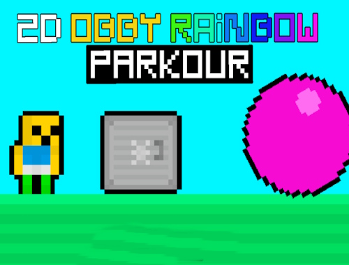 Jeu 2d Obby Rainbow Parkour  en ligne