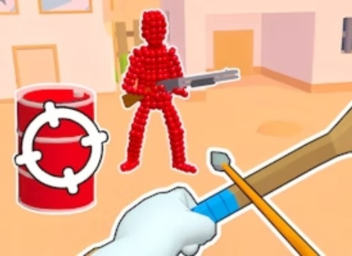 Jeu Stickman Archer tire des flèches sur les rouges  en ligne