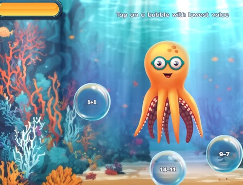 Jeu Plonge en mathématiques à bulles  en ligne