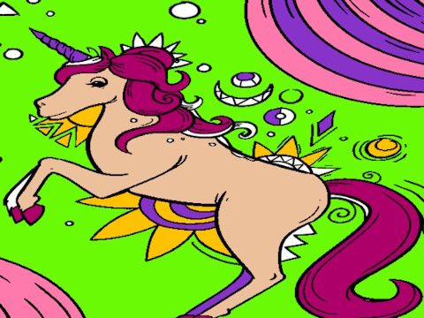 Jeu Coloriages de licorne magique  en ligne
