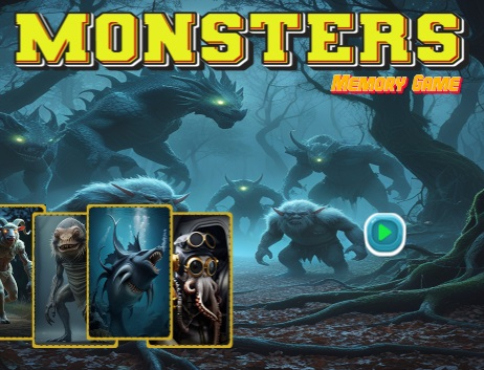 Jeu Jeu de mémoire des monstres  en ligne