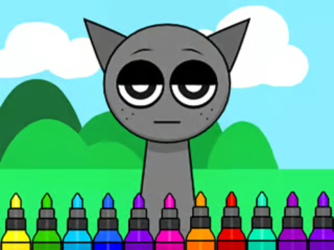 Jeu Livre de coloriage: Sprunki Incredibox Gray  en ligne