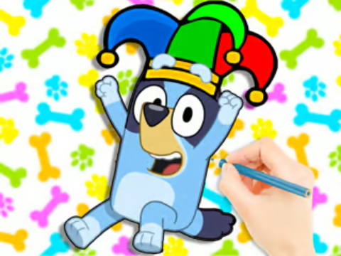 Jeu Livre de coloriage: Clown Bluey  en ligne