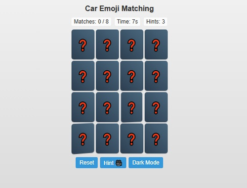 Jeu Matchage des emoji de voitures  en ligne