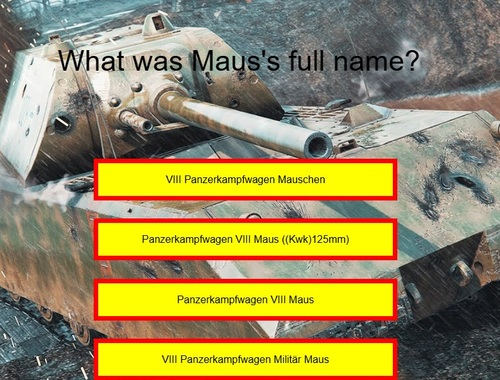 Jeu Quiz de réservoir: Maus  en ligne
