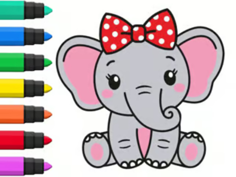 Jeu Livre de coloriage: éléphant  en ligne
