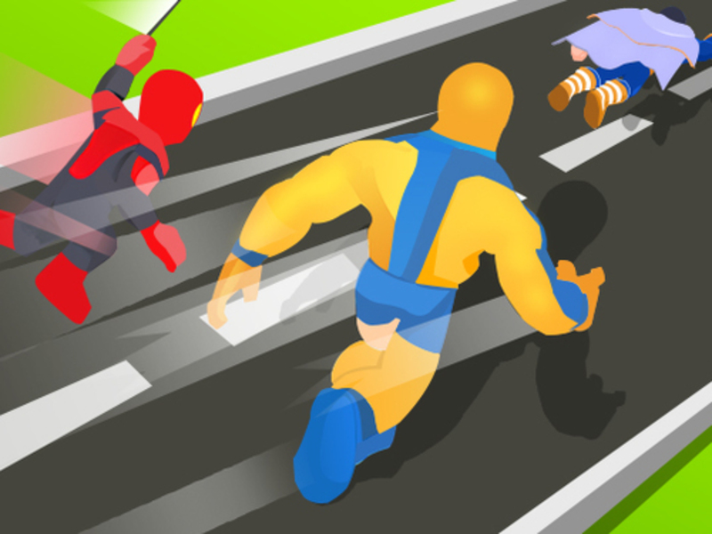 Jeu Race de changement de transformée de super-héros en ligne