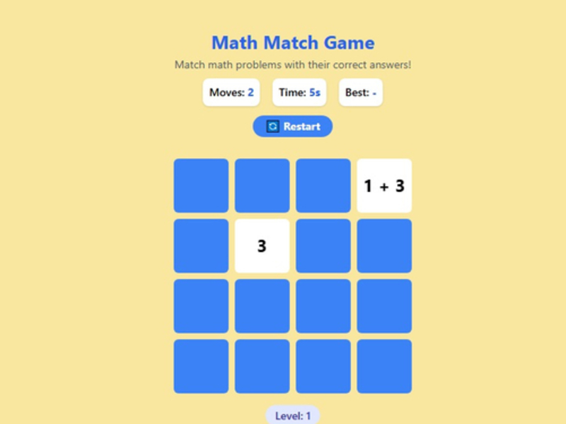 Jeu Jeu de match de mathématiques en ligne