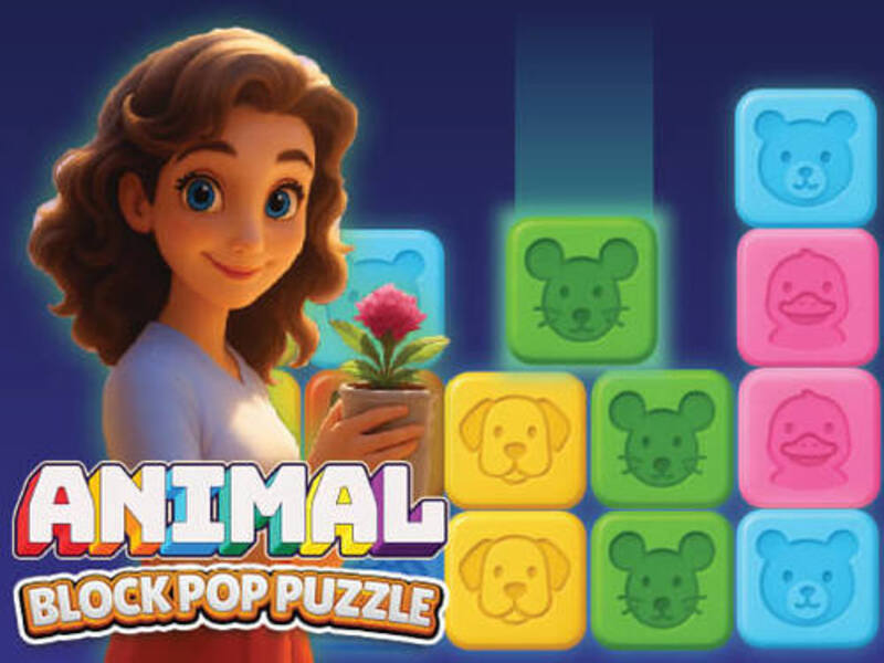 Jeu Puzzle pop de bloc d'animaux en ligne