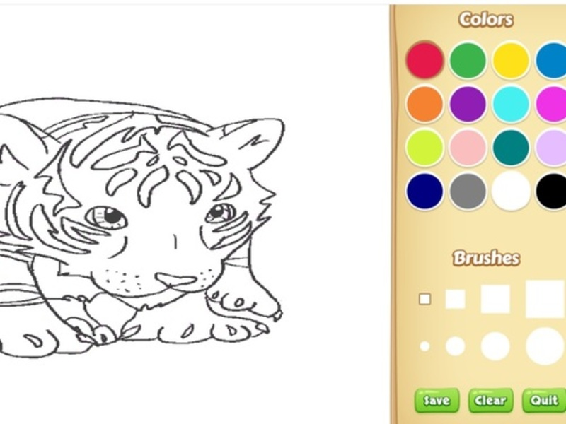 Jeu Livre de coloriage de bébé tigre en ligne