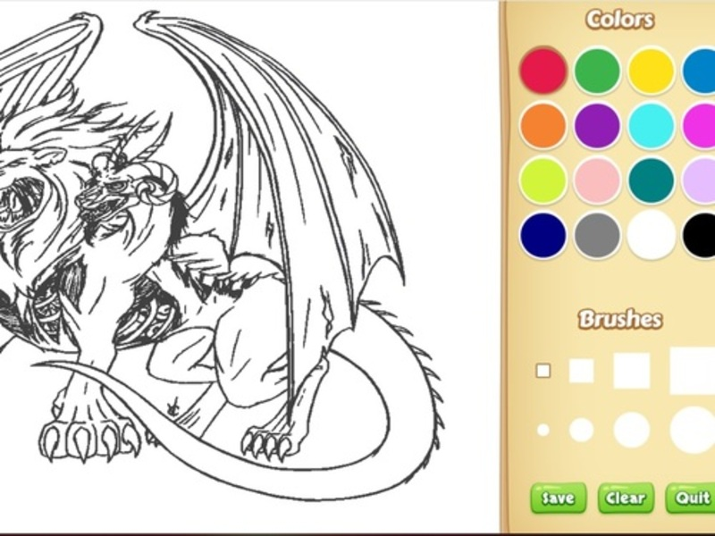 Jeu Livre de coloriage dragon chimère en ligne